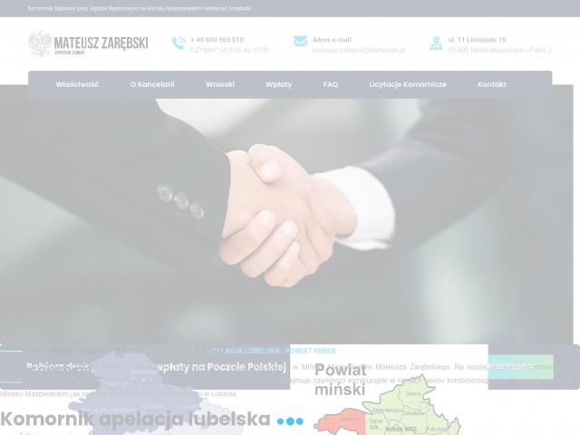 Komornik Sądowy przy Sądzie Rejonowym w Mińsku Mazowieckim Mateusz Zarębski